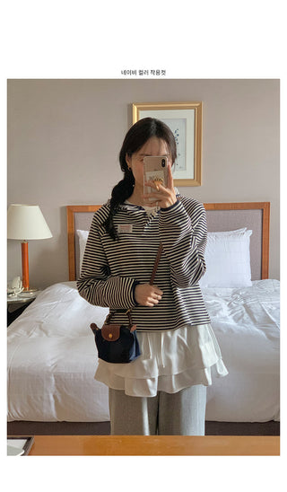 Striped Cropped Hooded Parka