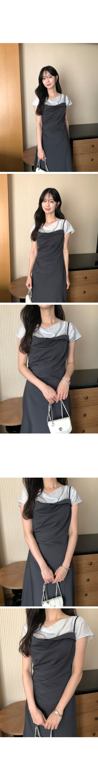 [3 colors] Crepe blouse