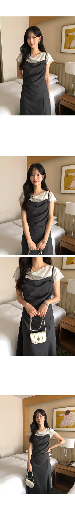 [3 colors] Crepe blouse