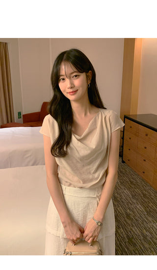 [3 colors] Crepe blouse
