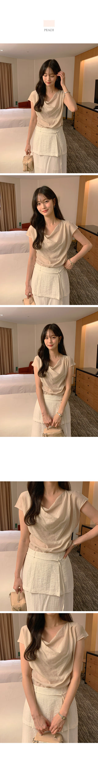 [3 colors] Crepe blouse