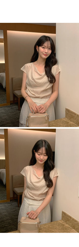 [3 colors] Crepe blouse