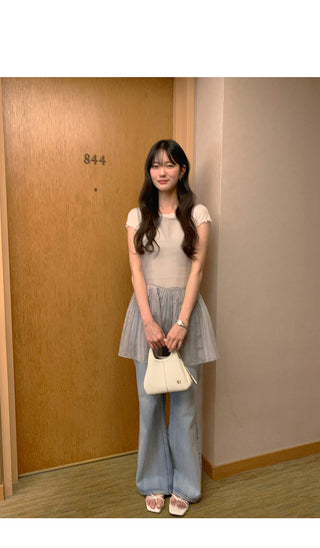 [4 colors] Pleated Layered Dress