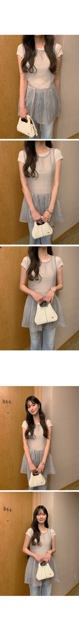 [4 colors] Pleated Layered Dress