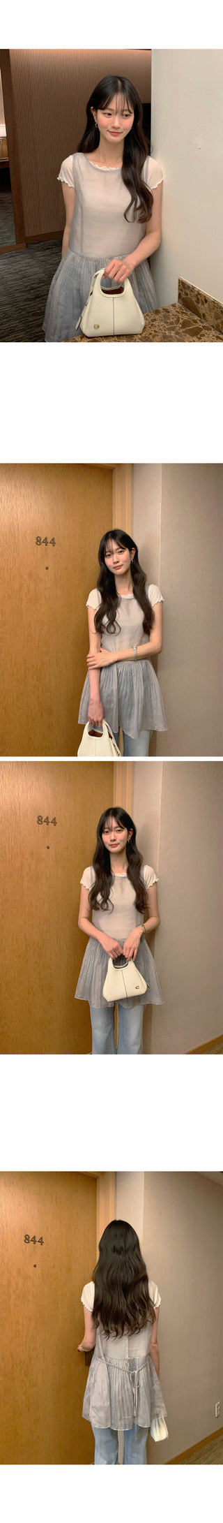 [4 colors] Pleated Layered Dress