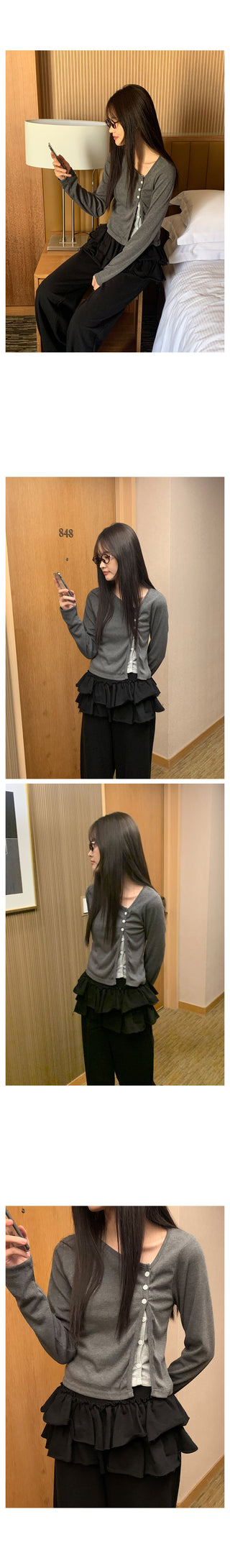 Layered Point Cardigan