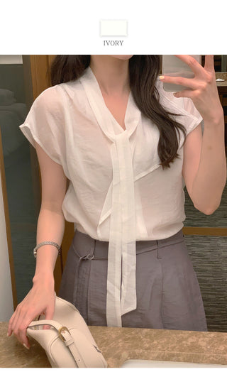 [2 colors] Pintuck Short-Sleeve Long Dress