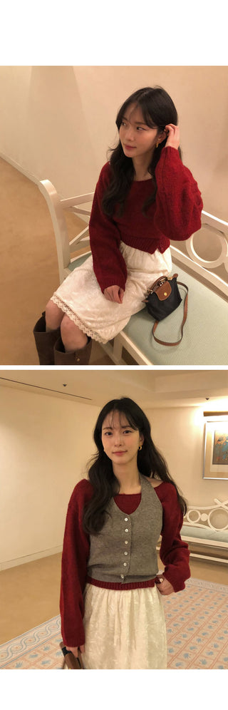 (6 colors) Wool Boat Neck Knit