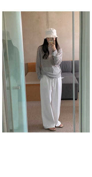 Clean cotton elastic waist pants