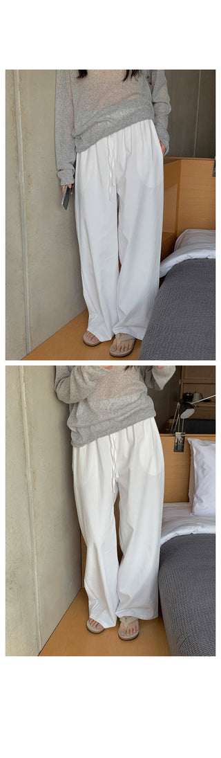 Clean cotton elastic waist pants