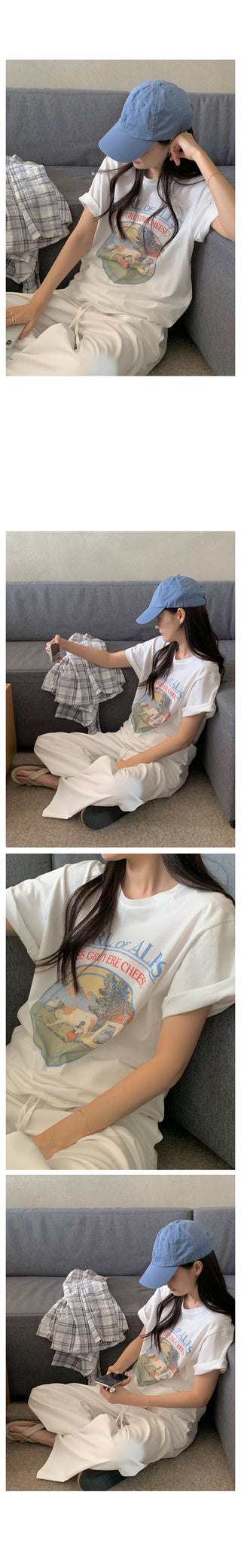 Clean cotton elastic waist pants