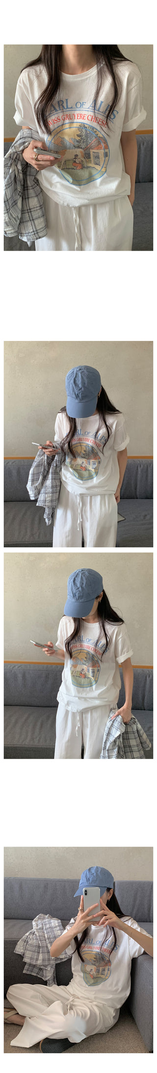 Clean cotton elastic waist pants
