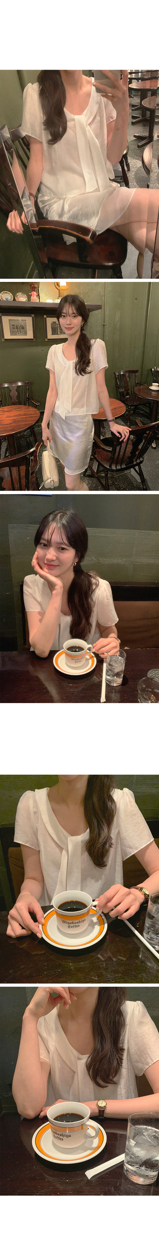 [3 colors] Tie Ribbon Blouse