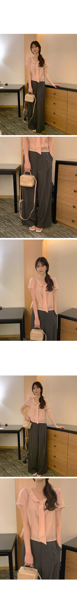 [3 colors] Tie Ribbon Blouse