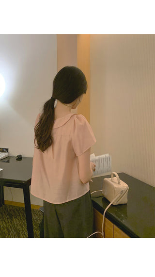 [3 colors] Tie Ribbon Blouse