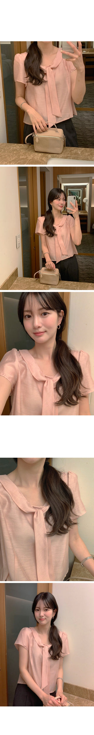 [3 colors] Tie Ribbon Blouse
