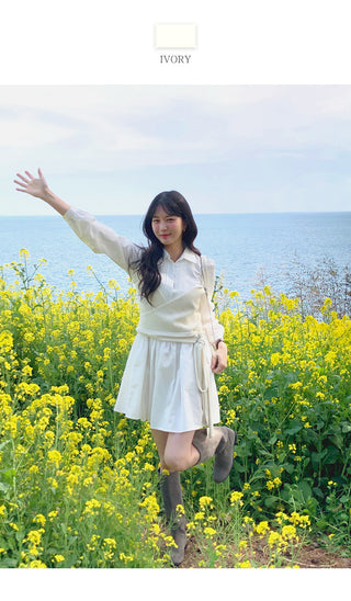 Pleated collar dress