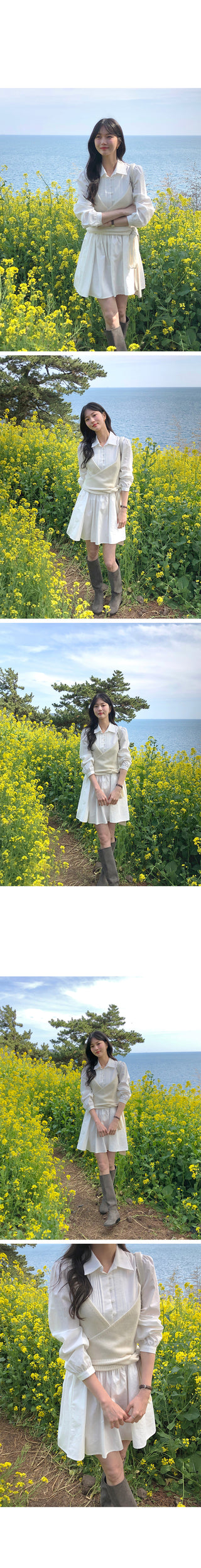 Pleated collar dress