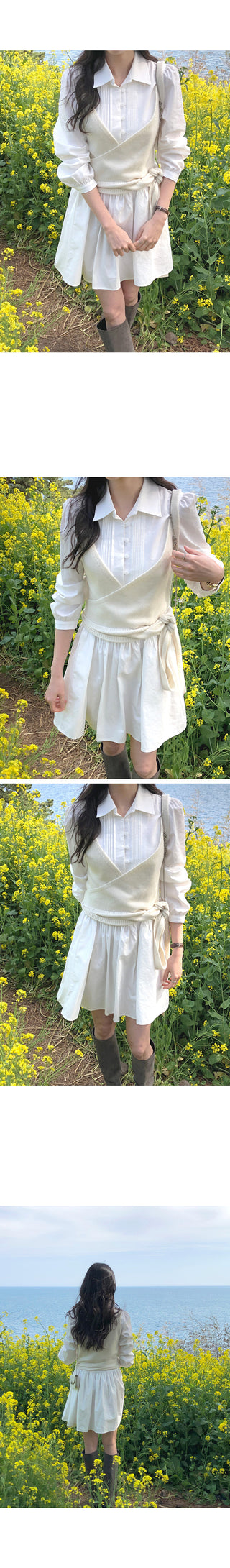 Pleated collar dress