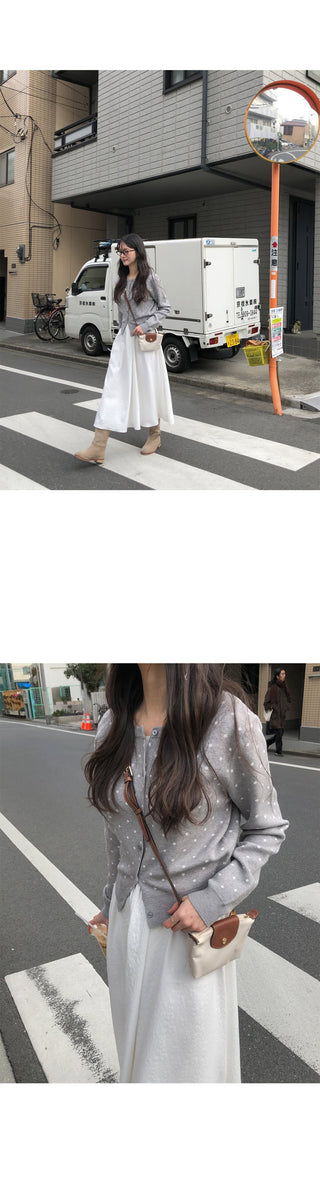(3 colors) Polka Dot Cardigan