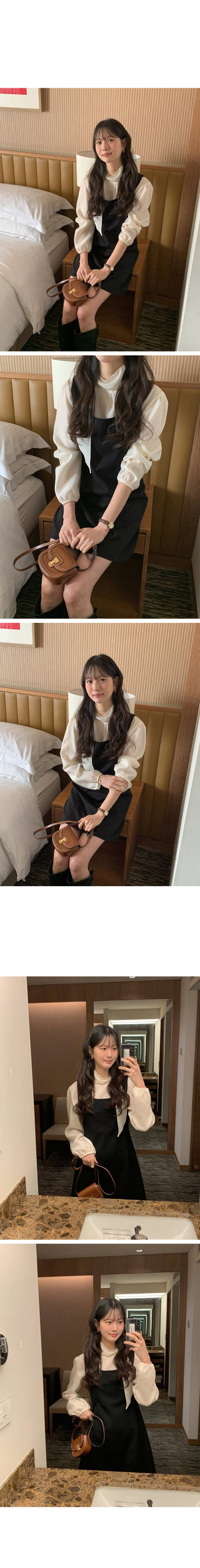 (3 colors) Basic mid-length dress