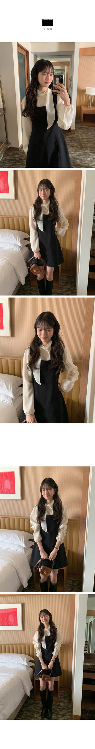 (3 colors) Basic mid-length dress