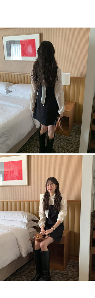 (3 colors) Basic mid-length dress