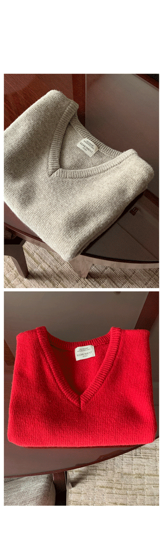 V-neck knit vest (9 colors)
