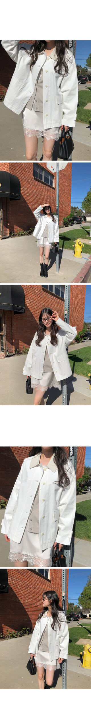 (2 colors) Bi-color cropped jacket