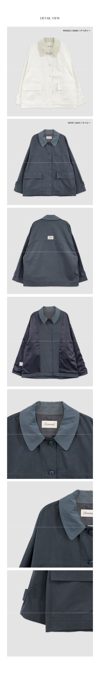 (2 colors) Bi-color cropped jacket