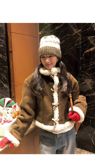 (2 colors) Duffle Boa Shearling Coat