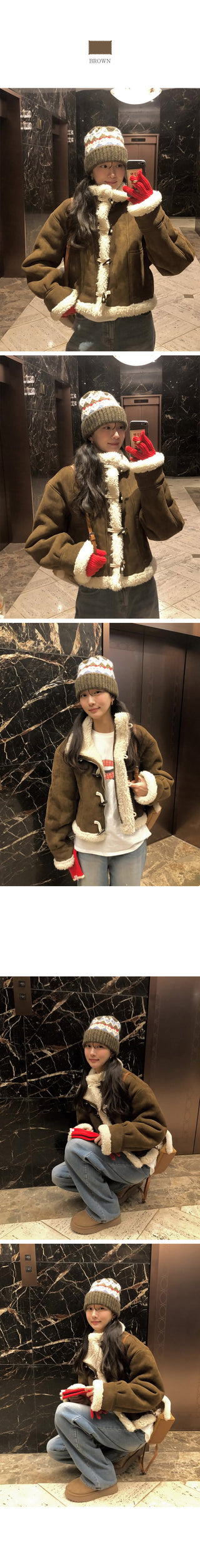 (2 colors) Duffle Boa Shearling Coat
