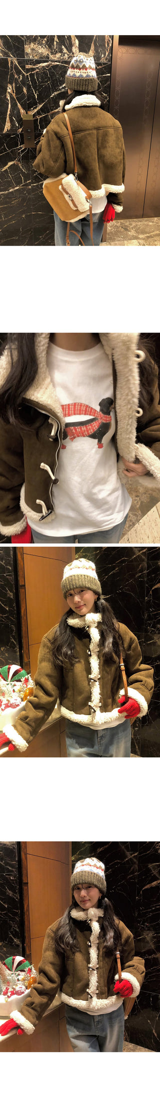 (2 colors) Duffle Boa Shearling Coat
