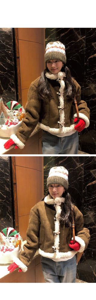 (2 colors) Duffle Boa Shearling Coat