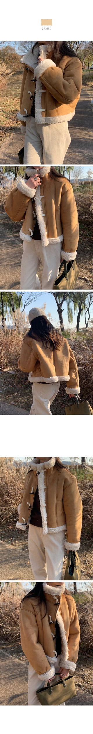 (2 colors) Duffle Boa Shearling Coat