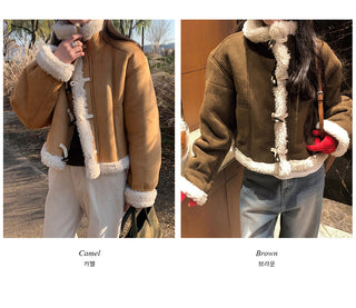 (2 colors) Duffle Boa Shearling Coat