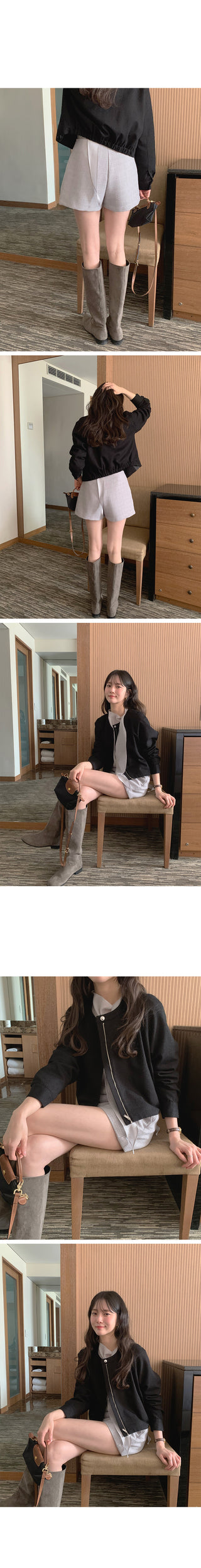 (2 colors) Tweed Blouson