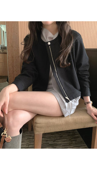 (2 colors) Tweed Blouson