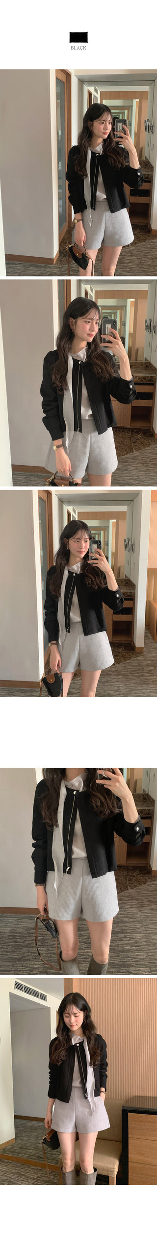 (2 colors) Tweed Blouson
