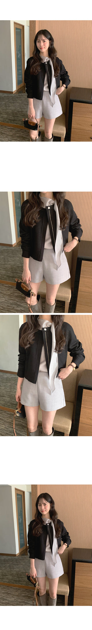 (2 colors) Tweed Blouson