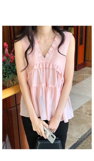 V-neck frill bustier
