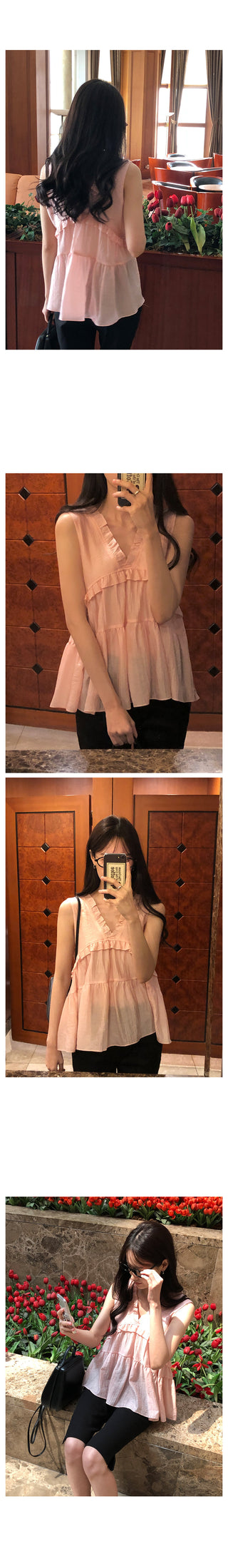 V-neck frill bustier