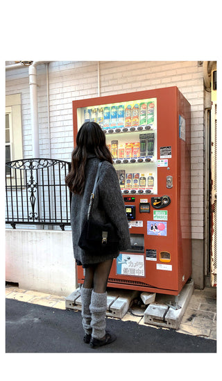 (2 colors) Mohair Half Coat