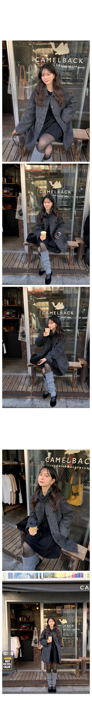 (2 colors) Mohair Half Coat