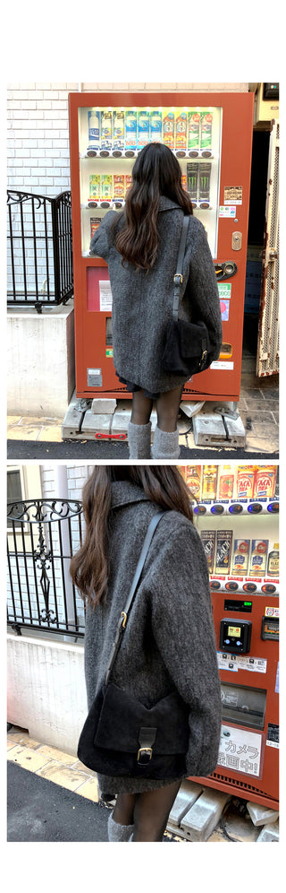 (2 colors) Mohair Half Coat