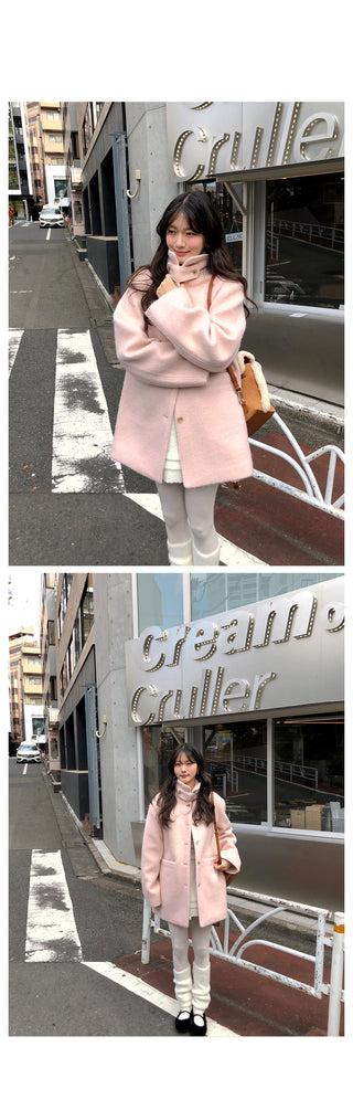 (2 colors) Mohair Half Coat