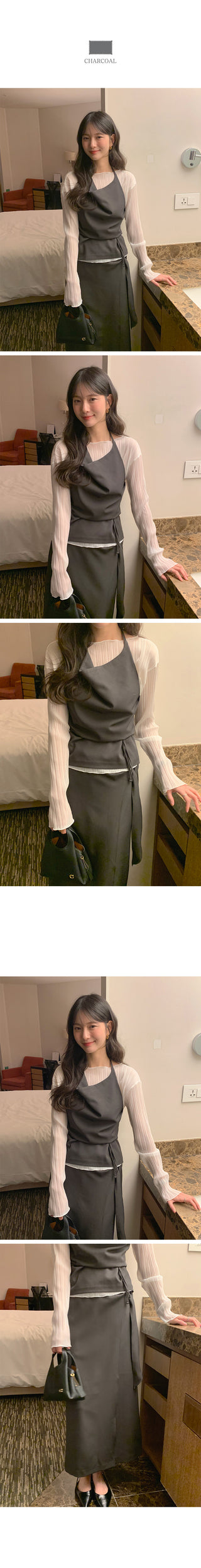 (2 colors) Wrap Long Skirt