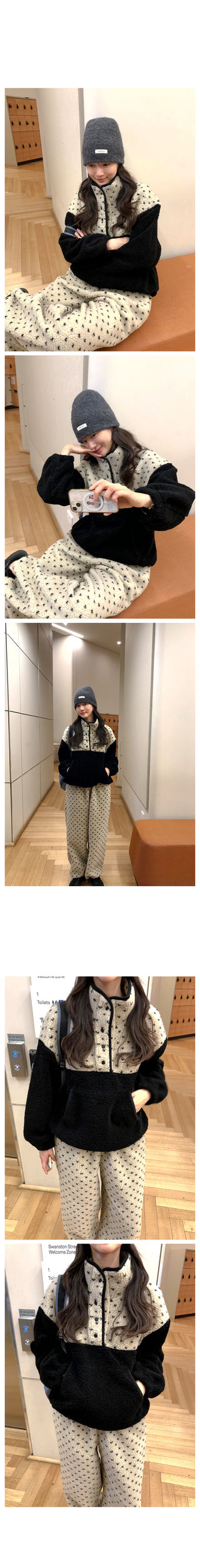(2 colors) Polka Dot Anorak Zip-Up
