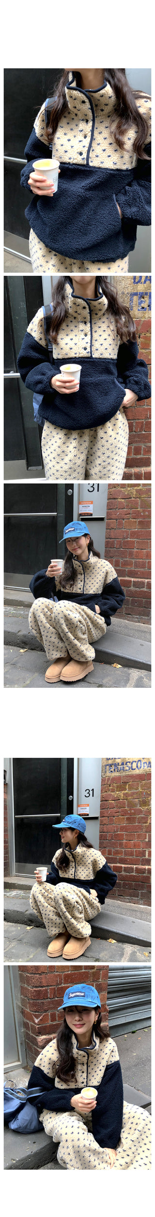 (2 colors) Polka Dot Anorak Zip-Up