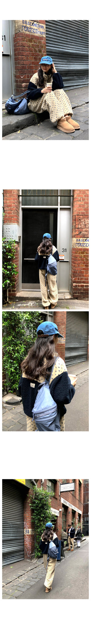 (2 colors) Polka Dot Anorak Zip-Up